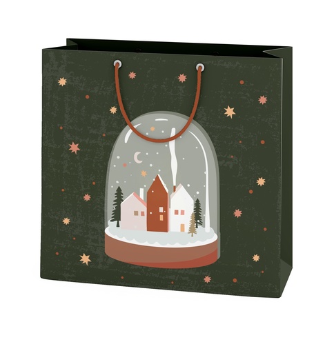 [ETGB39 25 x 25] Geschenkzakje Snowglobe - 25 x 25 cm