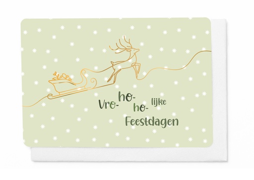 [ETKP370] Pakje 5 wenskaarten - Vro ho ho lijke Feestdagen