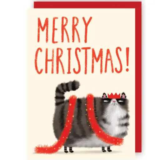[CRX010] Wenskaart CR - Merry Christmas Cat