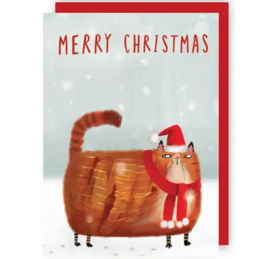 [CRX015] Wenskaart CR - Kat in Sneeuw