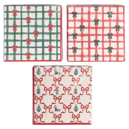 [SKU 5923839_Groen] Xmas Fiocchi servetten assorti